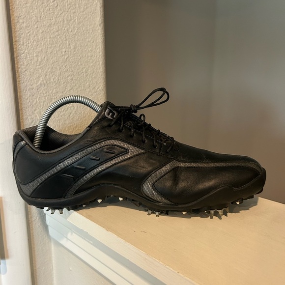 FootJoy Golf Shoes Mens 8 Superlites Black Lace Up Soft Spike Cleats - Picture 7 of 11